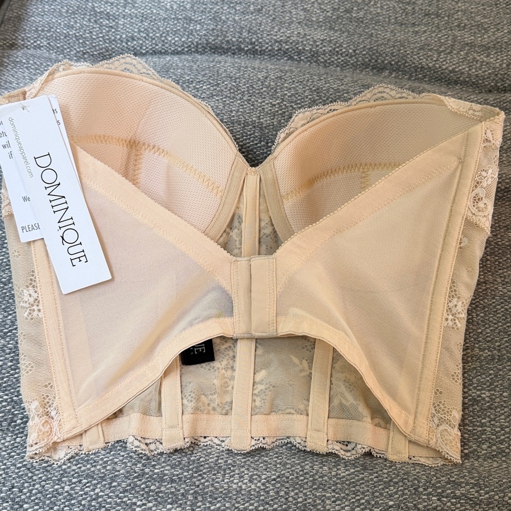 NWT Dominique Tayler Lace Backless and Strapless Bridal Bra Bustier Latte 34D - Picture 4 of 8